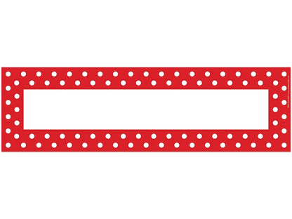 Red Polka Dot Double-Sided Nameplates - US 5734