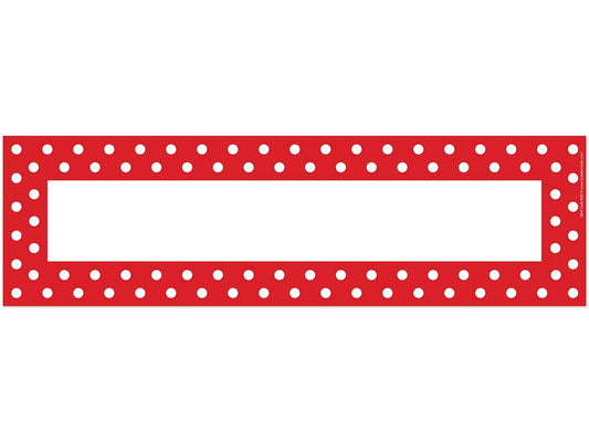 Red Polka Dot Double-Sided Nameplates - US 5734