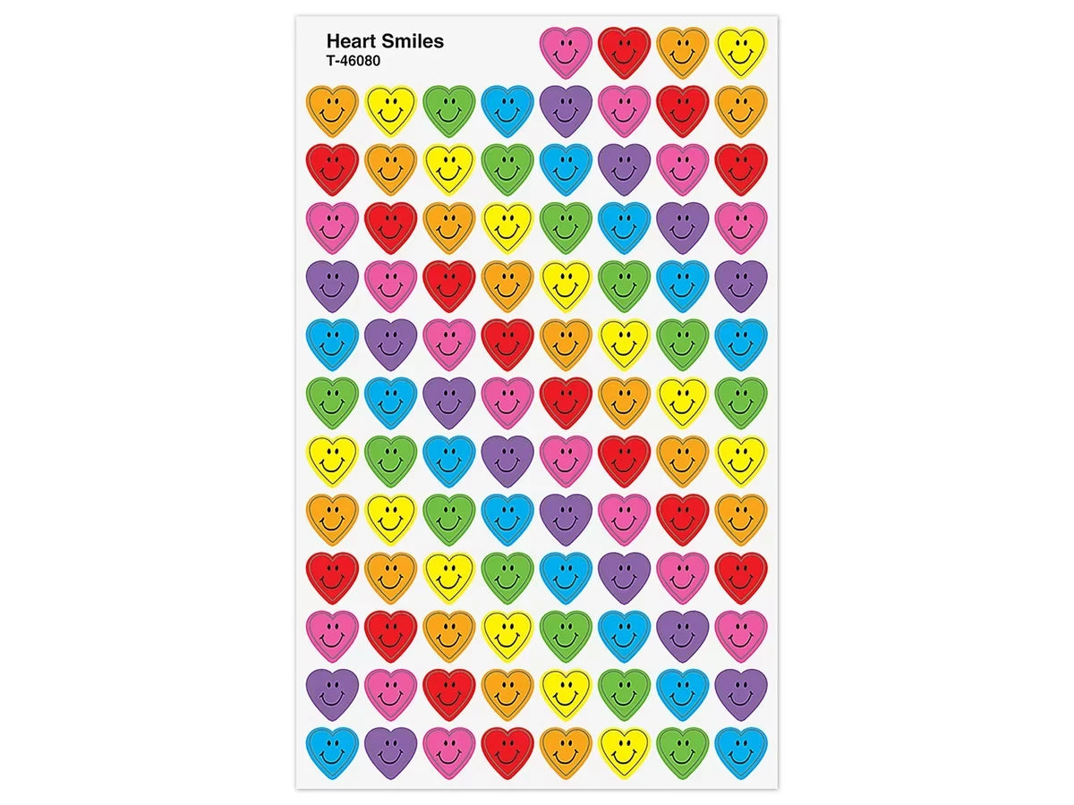 Smiling Heart Mini Stickers - Value Pack - US 9680