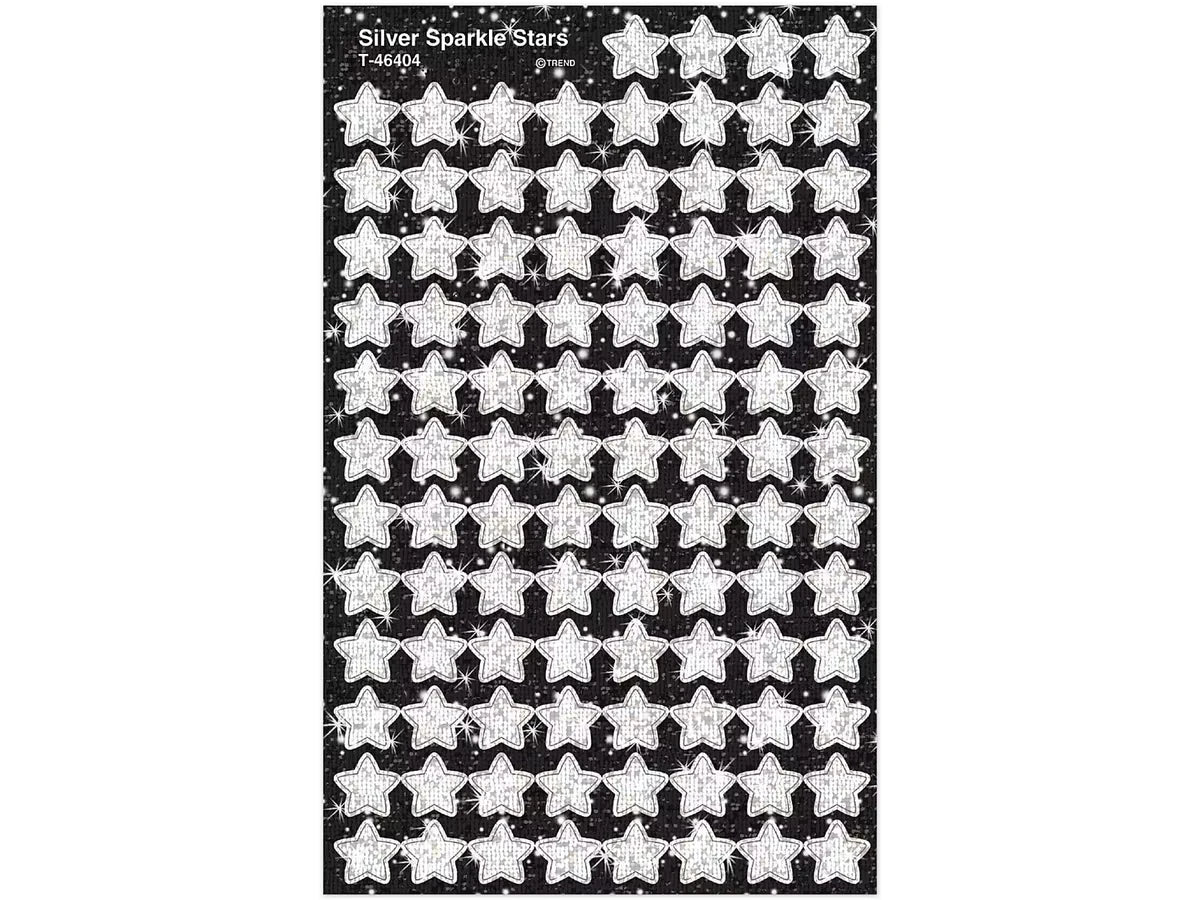 Silver Sparkling Star Mini Stickers - US 9802