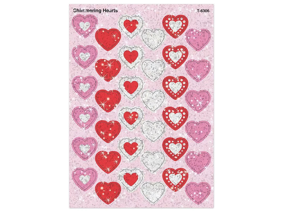 Shimmering Heart Sparkle Stickers - US 8303