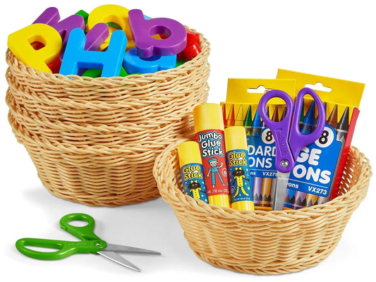 Dishwasher-Safe Round Natural Baskets - Set of 5 - US 9842
