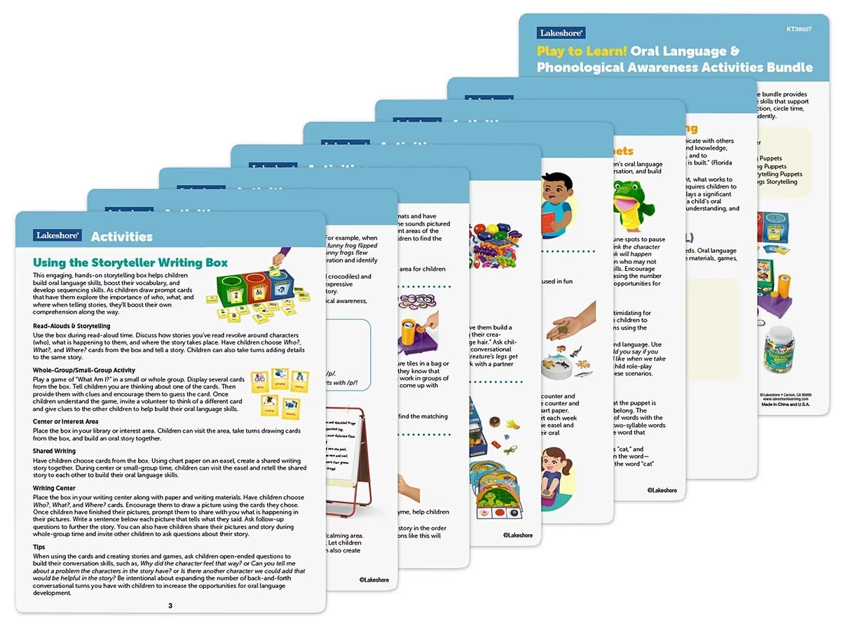 Play to Learn! Oral Language & Phonological Awareness Activities Bundle - US 9485