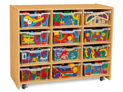 Classic Birch Big Bins See-Inside Storage Unit - 12 Cubby - US 6425