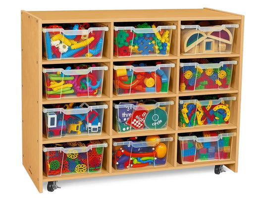 Classic Birch Big Bins See-Inside Storage Unit - 12 Cubby - US 6425