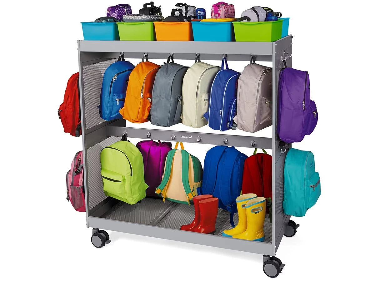 Flex-Space Student Storage Backpack Cart - Gray - US 6567