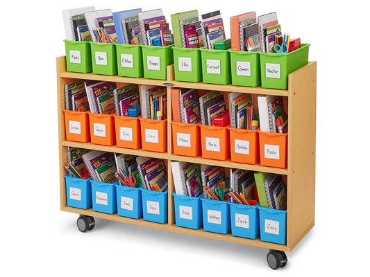 Flex-Space Mobile Storage Bin Center for 24 Students - Maple - US 7527