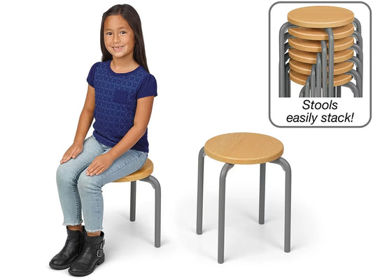 Flex-Space Premium Stacking Stools - Maple - US 6600