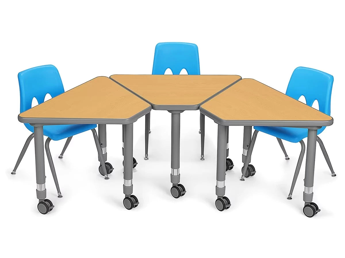 Flex-Space Mobile Wedge Student Desk - Maple - US 3672
