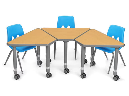 Flex-Space Mobile Wedge Student Desk - Maple - US 3672