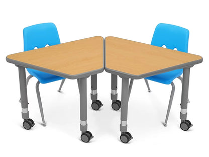 Flex-Space Mobile Wedge Student Desk - Maple - US 3672