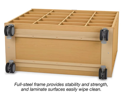 Flex-Space Mobile Clear-View 20-Bin Storage Center - Maple - US 6001