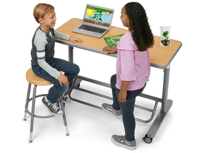 Flex-Space Mobile Standing Desk for Two - Maple - US 6913
