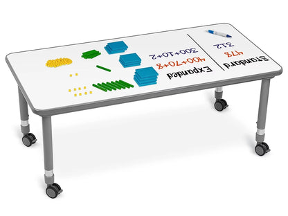 Flex-Space Write & Wipe Mobile Rectangular Table - US 3636