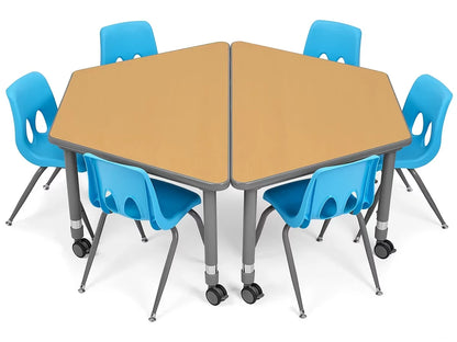 Flex-Space Mobile Trapezoid Table - Maple - US 6755