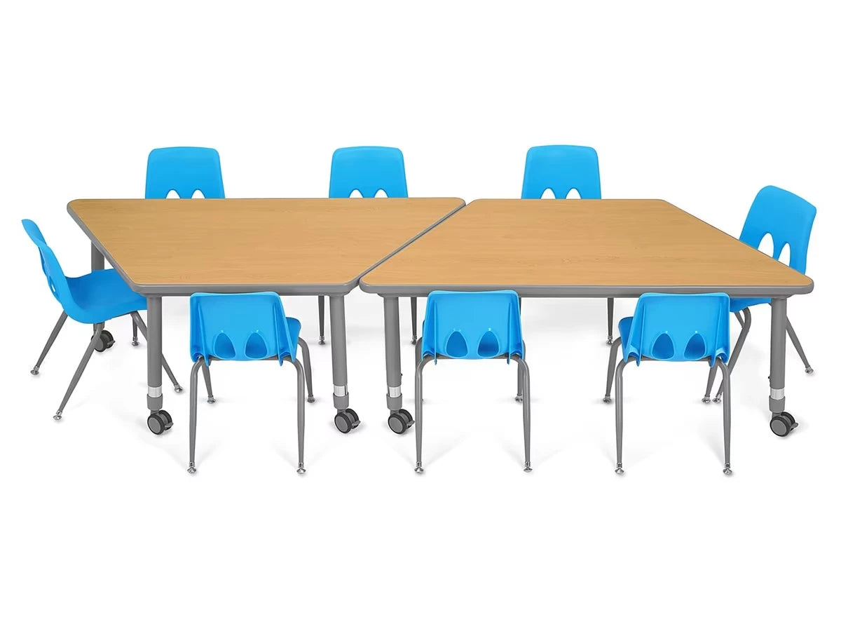 Flex-Space Mobile Trapezoid Table - Maple - US 6755