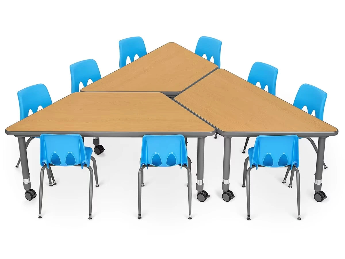 Flex-Space Mobile Trapezoid Table - Maple - US 6755