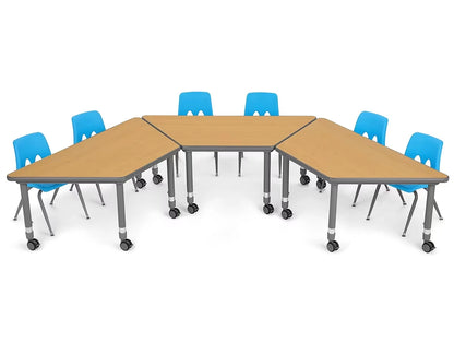 Flex-Space Mobile Trapezoid Table - Maple - US 6755