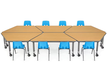 Flex-Space Mobile Trapezoid Table - Maple - US 6755