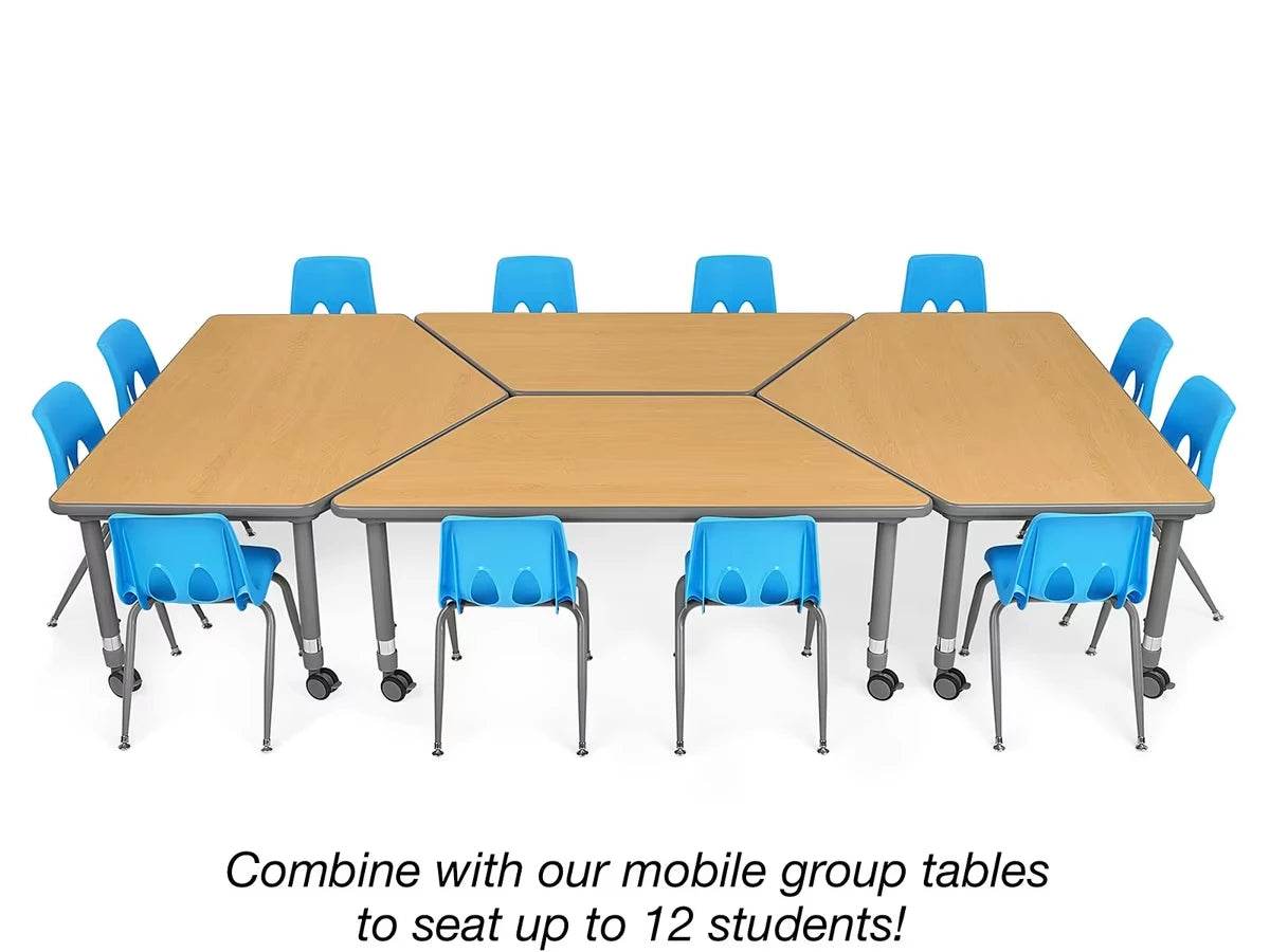 Flex-Space Mobile Trapezoid Table - Maple - US 6755