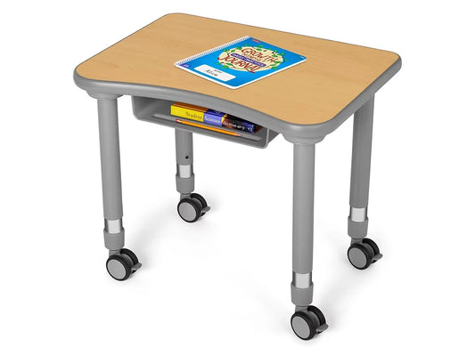 Flex-Space Mobile Student Desk with Book Box - Maple - US 8679