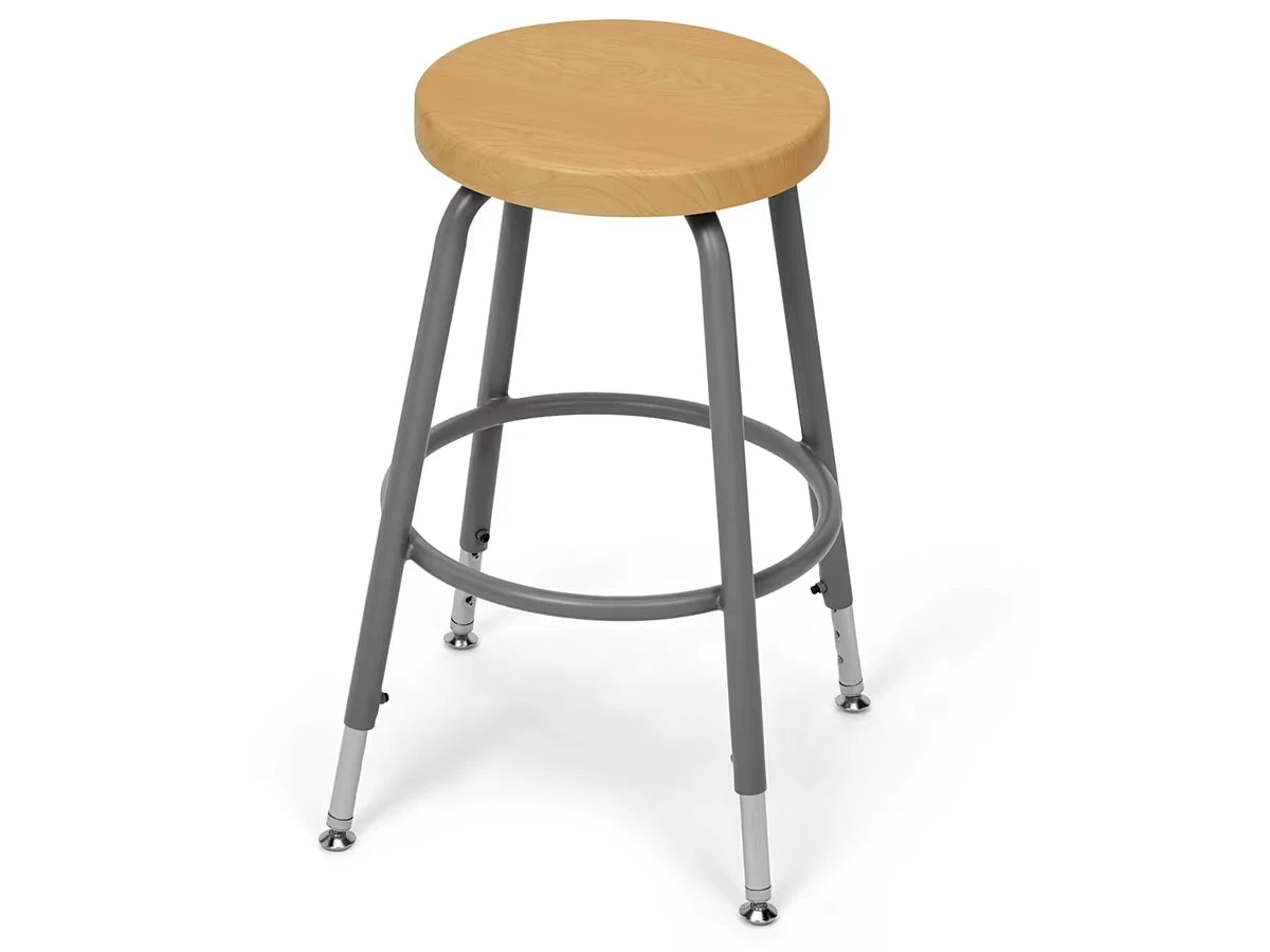 Flex-Space Height-Adjustable Stool - Maple - US 7428