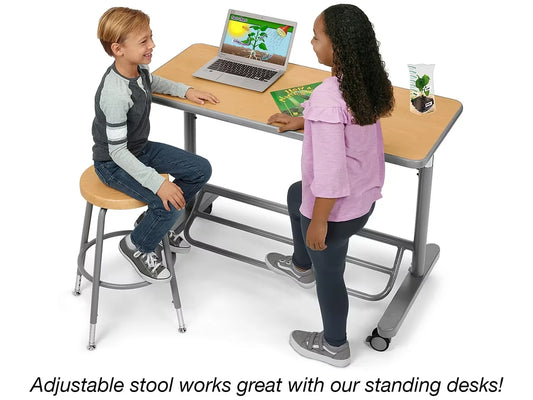 Flex-Space Height-Adjustable Stool - Maple - US 7428