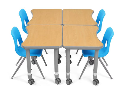 Flex-Space Mobile Student Desk - Maple - US 9412