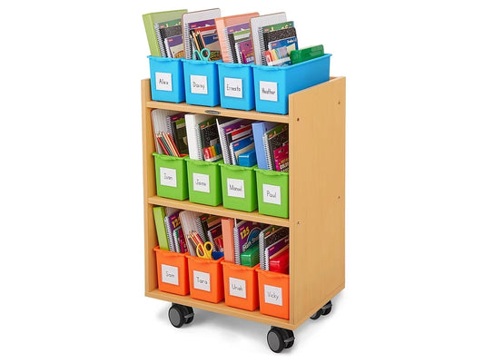Flex-Space Mobile Storage Bin Center for 12 Students - Maple - US 8578