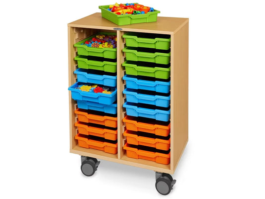Flex-Space Mobile 18-Tray Storage Center - Maple - US 8191