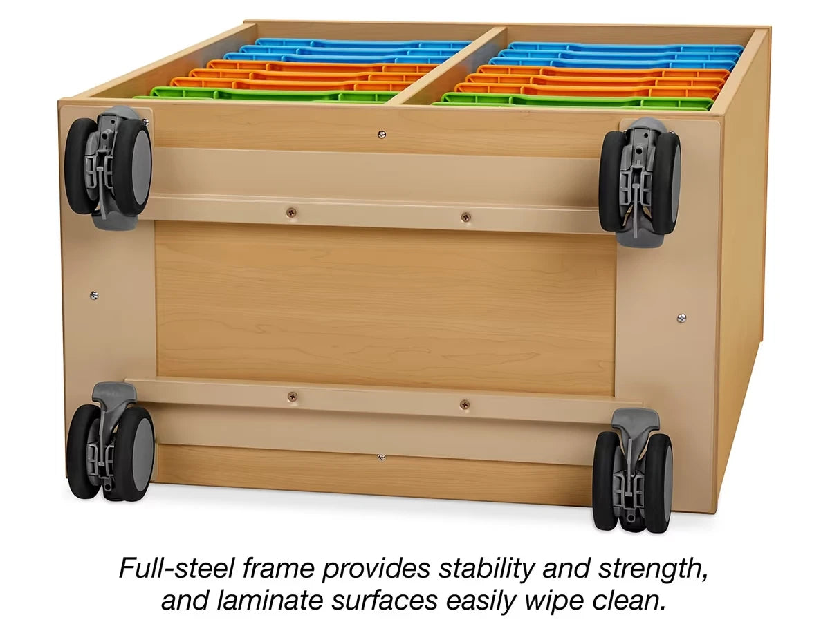 Flex-Space Mobile 18-Tray Storage Center - Maple - US 8191