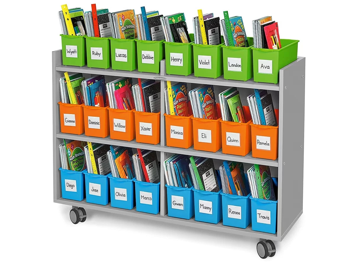 Flex-Space Mobile Storage Bin Center for 24 Students - Gray - US 9147