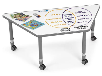 Flex-Space Write & Wipe Mobile Trapezoid Table - US 7424