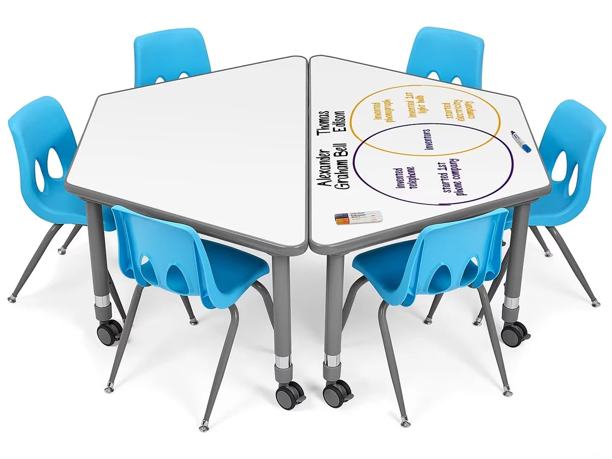 Flex-Space Write & Wipe Mobile Trapezoid Table - US 7424