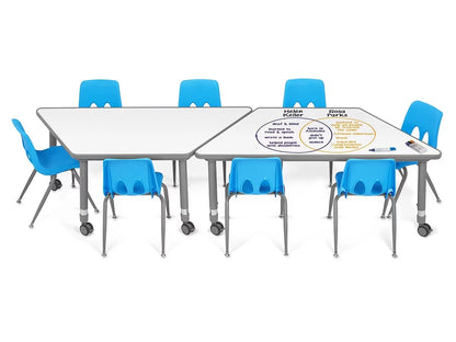 Flex-Space Write & Wipe Mobile Trapezoid Table - US 7424
