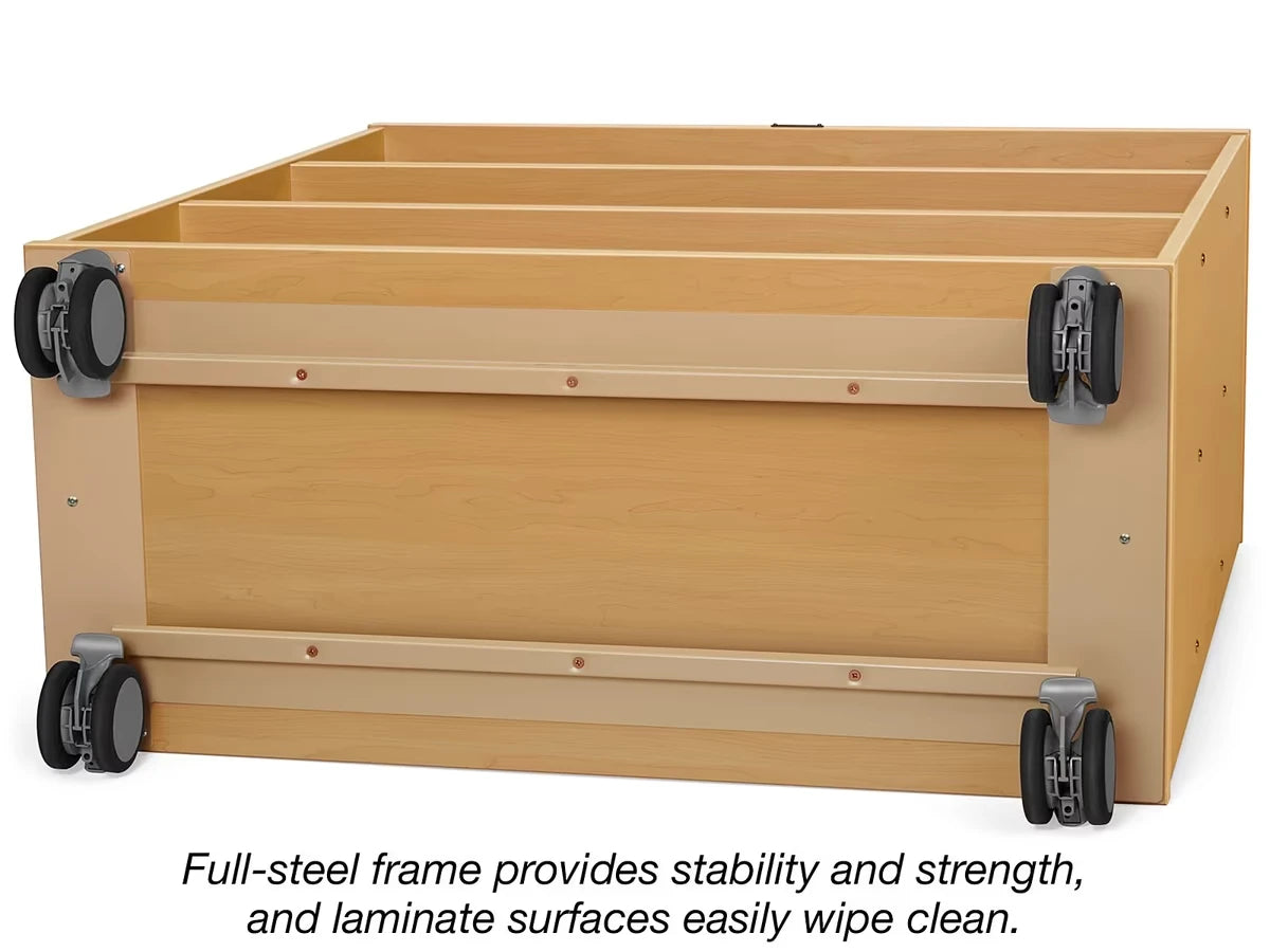 Flex-Space Mobile 3-Shelf All-Purpose Storage Unit - Maple - US 7958