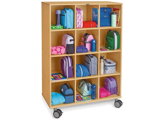 Flex-Space Mobile 12-Cubby Storage Unit - Maple - US 3182
