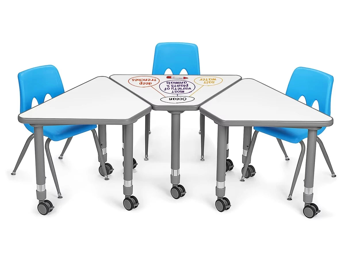 Flex-Space Write & Wipe Mobile Wedge Student Desk - US 4407