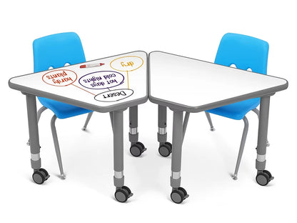 Flex-Space Write & Wipe Mobile Wedge Student Desk - US 4407