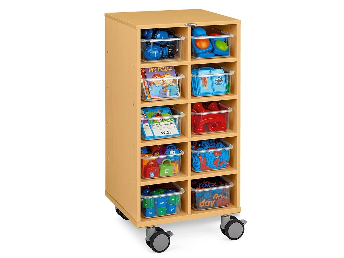 Flex-Space Mobile Clear-View 10-Bin Storage Center - Maple - US 7534