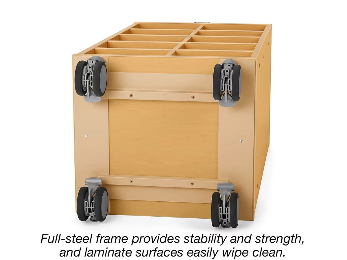 Flex-Space Mobile Clear-View 10-Bin Storage Center - Maple - US 7534