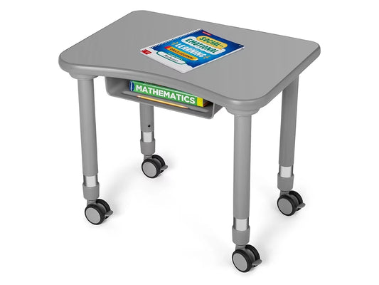 Flex-Space Mobile Student Desk with Book Box - Gray - US 1669