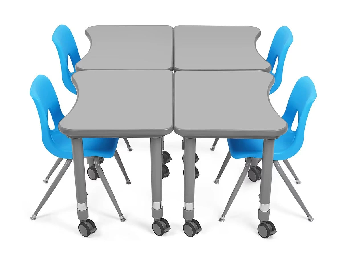Flex-Space Mobile Student Desk - Gray - US 6401