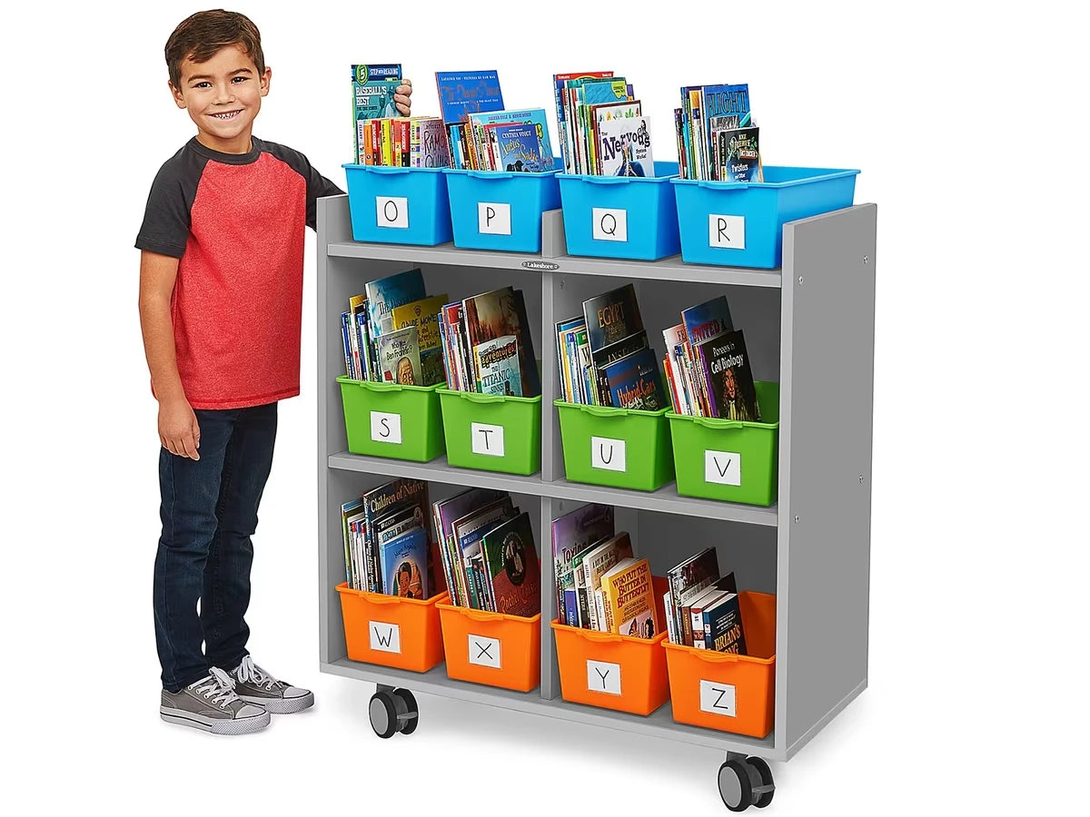 Flex-Space Mobile Book Bin Storage Center - Gray - US 2832