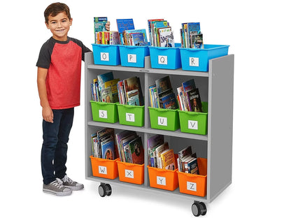 Flex-Space Mobile Book Bin Storage Center - Gray - US 2832