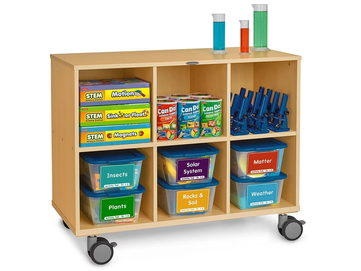 Flex-Space Mobile 6-Cubby Storage Unit - Maple - US 7872