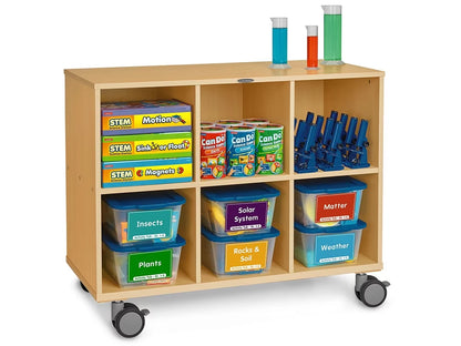 Flex-Space Mobile 6-Cubby Storage Unit - Maple - US 7872