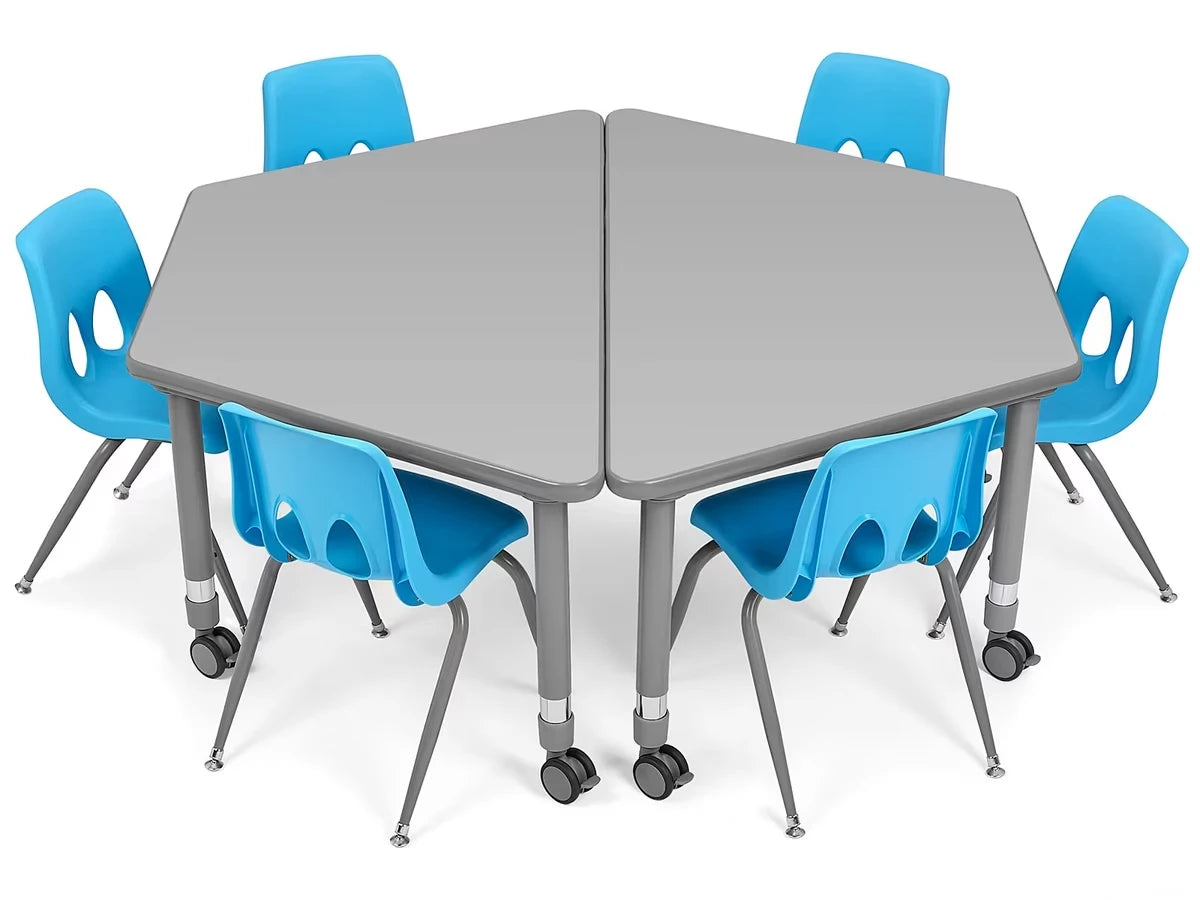 Flex-Space Mobile Trapezoid Table - Gray - US 4885
