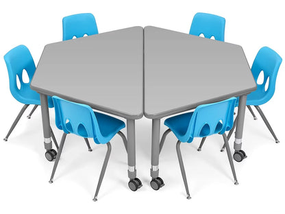 Flex-Space Mobile Trapezoid Table - Gray - US 4885
