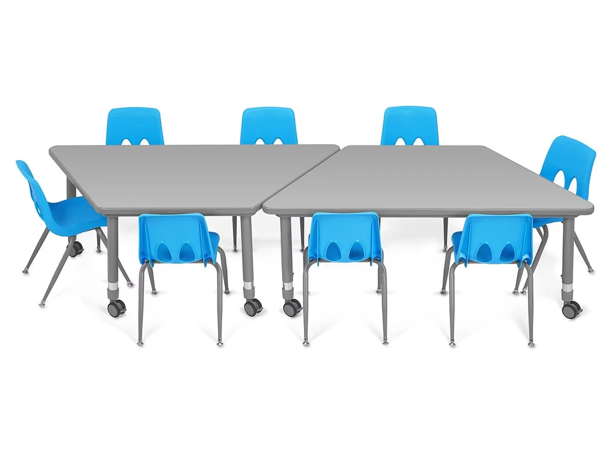 Flex-Space Mobile Trapezoid Table - Gray - US 4885